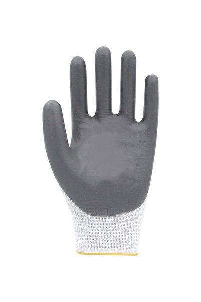 Beybi Pn72 Gray Polyester Knitted Nitrile Work Gloves Size 10