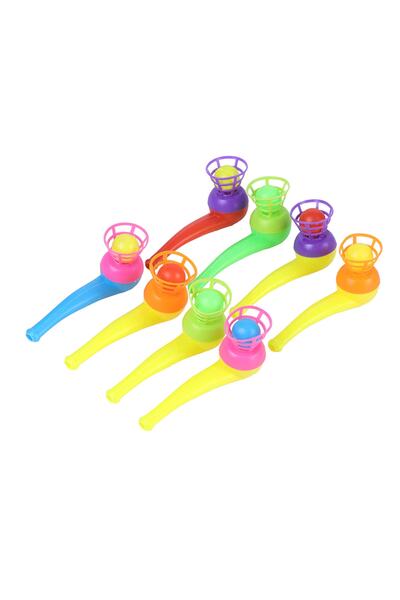 Toyaş 20 Adet Oyuncak Saksafon Popit Pipet Top Üfleme Oyunu Hediyelik Parti E...