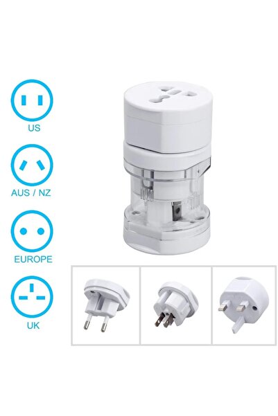 Coverzone Priz Adaptörü Çift Usb 250v Orta Doğu,amerika,avrupa, Asya,afrika,ç...