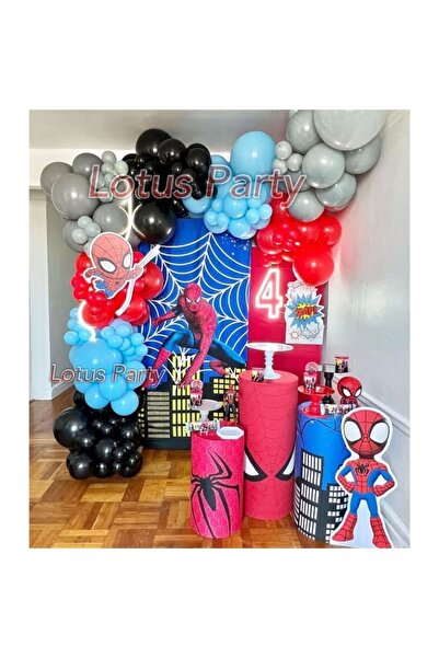 LOTUS PARTY 100 Pieces - Spiderman Spiderman Themed Balloon Chain Set (Red - ...