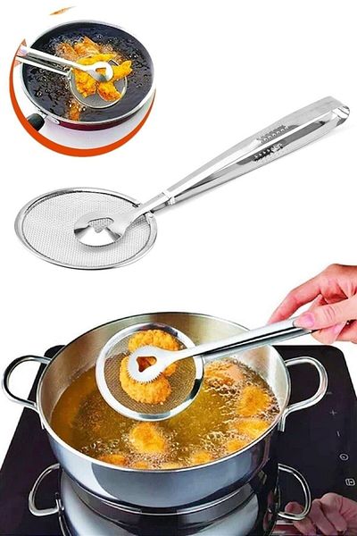 Trouvaille Service Set Ladle Colander Steel Tong Colander Strainer Frying Oil Strainer Steel Egg Beater Wire