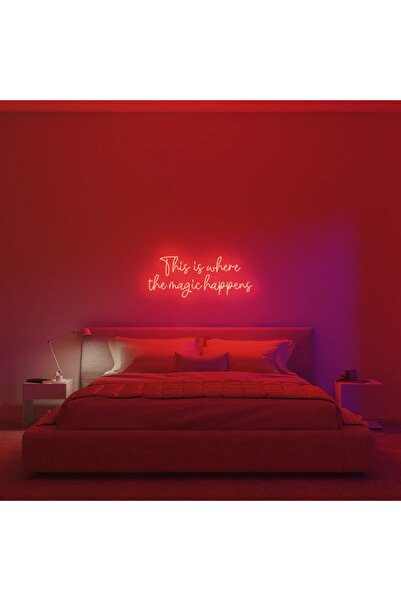dekoraven This Is Where The Magic Happens Neon Tabela Neon Yazı Dekoratif Aydınlatma Ve Gece Lambası