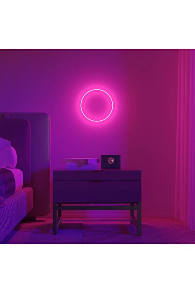 dekoraven Daire Yuvarlak Neon Tabela Neon Yazı Dekoratif Aydınlatma Ve Gece L...