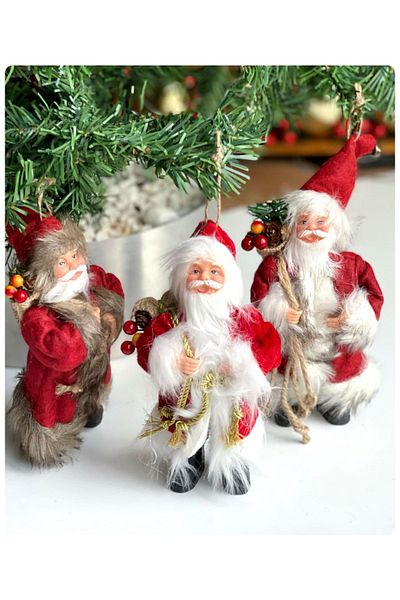 QUEEN AKSESUAR Imported Collectible Christmas Luxury Cute Santa Claus Toy Pine Tree Ornament Decor Mini Trinket