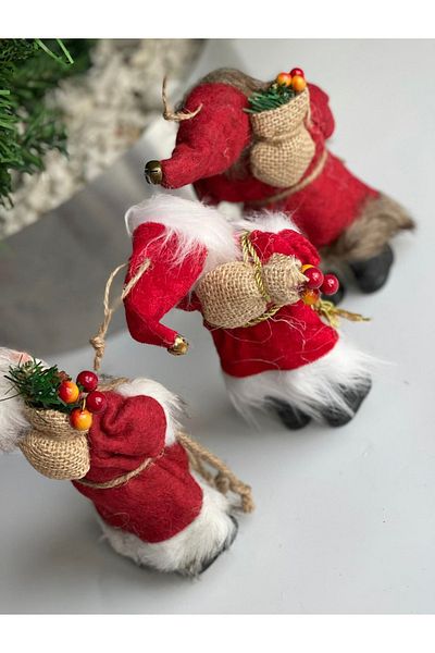 QUEEN AKSESUAR Imported Collectible Christmas Luxury Cute Santa Claus Toy Pine Tree Ornament Decor Mini Trinket