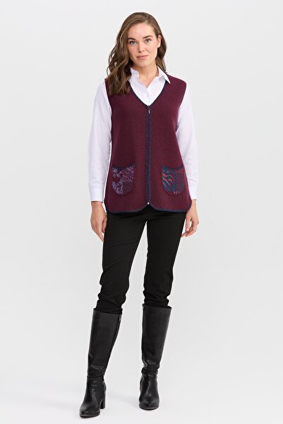 Desen Triko Жіночий V-подібний комір, прикрашений бісером, короткий вовняний жилет