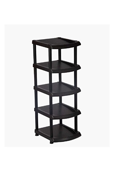 Genel Markalar 5 Katlı Dar Ayakkabılık Plastik-siyah
