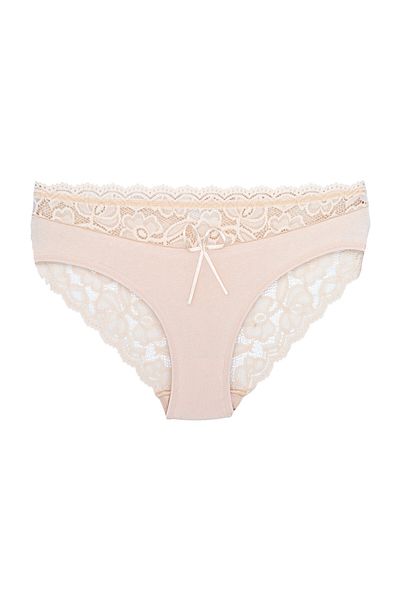 Zena Slip pentru femei din bumbac din 3 piese cu talie și spate din dantelă