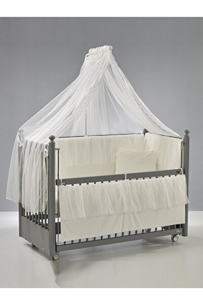 Meltem Smart Mondo Anne Yanı Ahşap Sallanır Beşik 60x120 cm (gri-ekru)