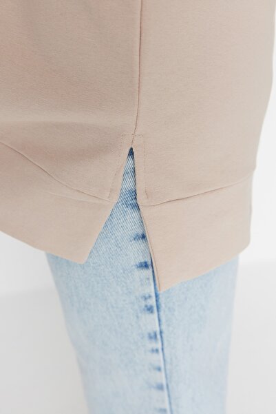 Trendyol Modest Hnědo-béžová 2 Pack Crew Neck Basic Pletená mikina TCTAW22TW0152