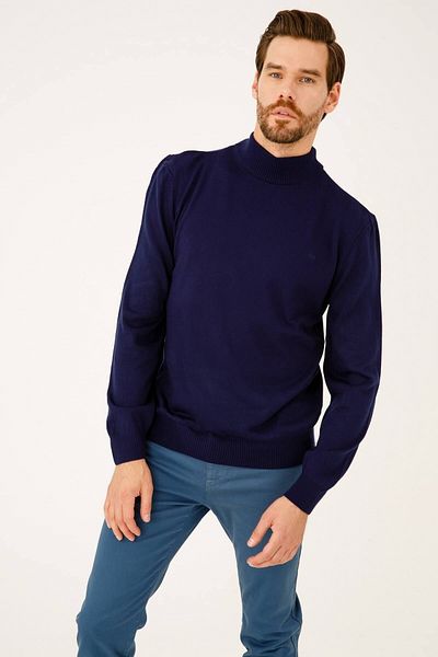 İgs Ανδρικό πλεκτό Navy Blue Standard Half Fisherman