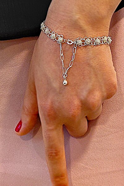 Aykat Akıtmalı Tek Sıra Kişniş El Işi Tasarım Gümüş Bileklik Modeli Blk-195