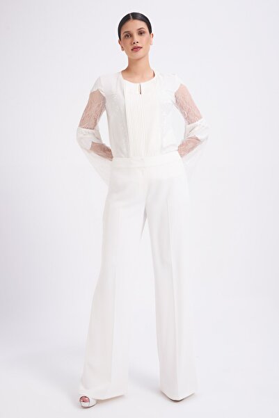 Balizza Önü Piliseli Kollarda Tül Detaylı Bluz