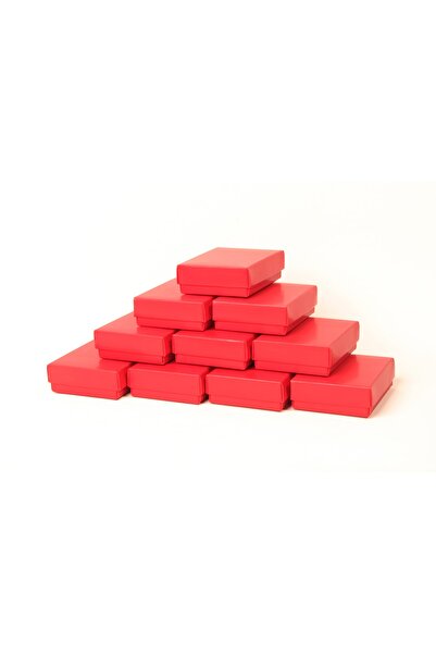 BYM AMBALAJ 10'lu Kırmızı Kolye Kutusu (İÇİ SÜNGERLİ)