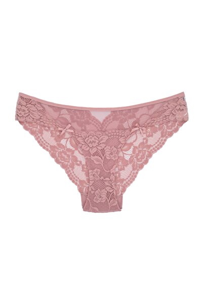 Zena Pachet de 5 chiloți pentru femei cu dantelă în față cu detaliu din tul