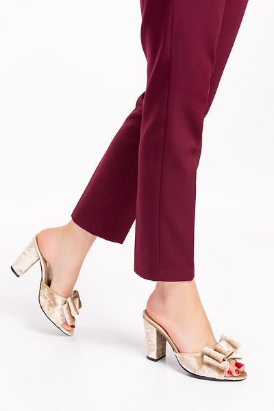 Akgün Terlik Women's Mink Heeled Stylish Slippers
