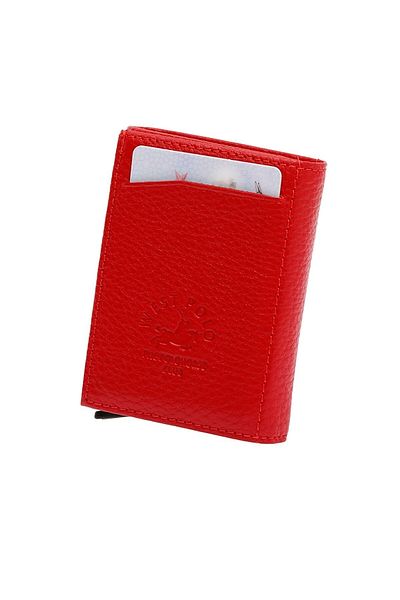 WEST POLO CÜZDAN Червен кожен портфейл с механизъм за монети 2030