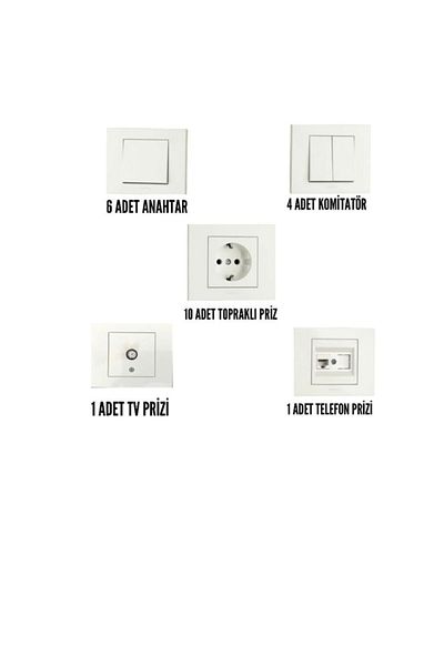 OVİVO Ovivo Grano White Switch & Socket Set Frame Included