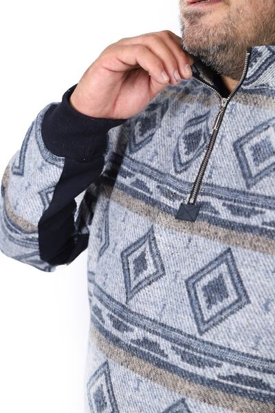 MocGrande Sweatshirt Lumberjack Polo Collar Zippered 22220
