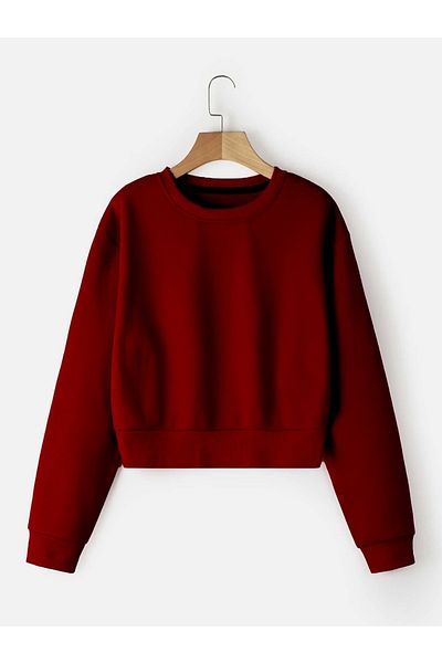 Mad&Calf Hanorac Crop Basic pentru damă