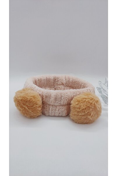 NO NAME Double Pompom Patterned Plush Hair Band