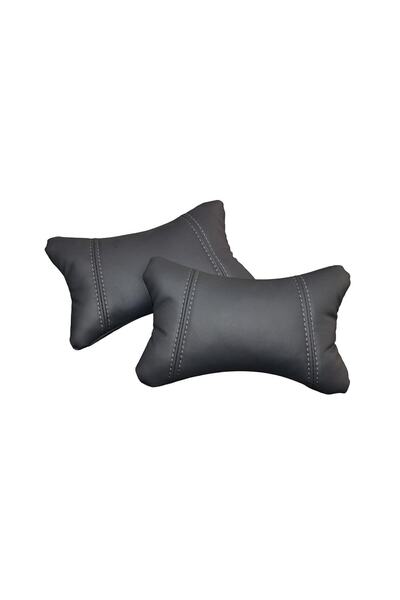 Sitingo Oto Araç 2li Deri Boyun Yastığı (GRİ)