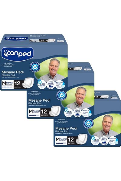 Canped Bladder Pad Male Size MPack of 3There are 12 pieces in the package