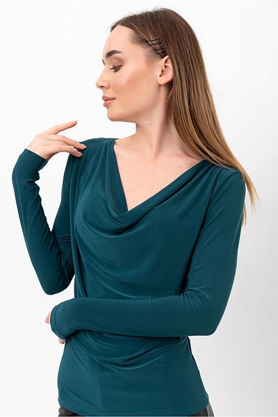 Laranor Μπλούζα με μακρυμάνικο γιακά Emerald Green Degaje
