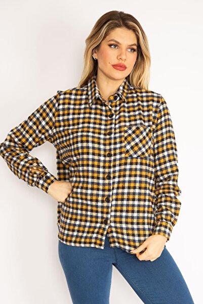 Şans Plus Size Shirt - Yellow - Relaxed fit