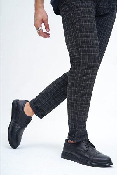 Deripabuc Hakiki Deri Siyah Erkek Deri Casual Ayakkabı Mrd7-2284