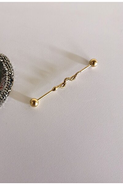 Bylin 316 L Cerrahi Çelik Minik Yılanlı Köprü Piercing-(Bar Kalınlık 1,2mm)Ba...