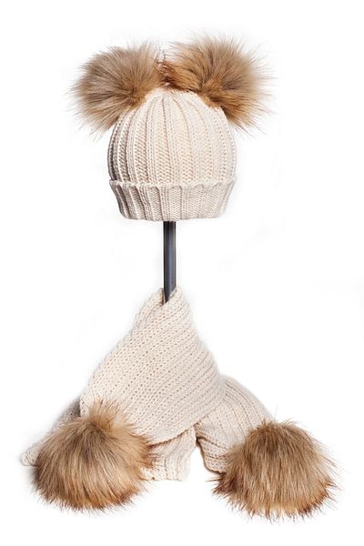 Baby Dora Set eșarfă și beretă cu pompon