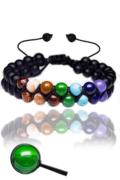 Tesbih Atölyesi Abundance Evil Eye Slimming Amethyst Lapis Turquoise Fluorite Tiger Eye Jade Coral Stone Bracelet