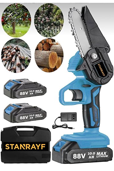 stanrayf Alman 88 V 10 Ah Dal Ağaç Odun Kesme Budama Testere Bıçkı Makinesi Ç...