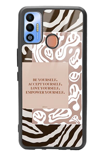 Spoyi Tecno Spark 7t Uyumlu Emoji Zebra Tasarımlı Glossy Telefon Kılıfı