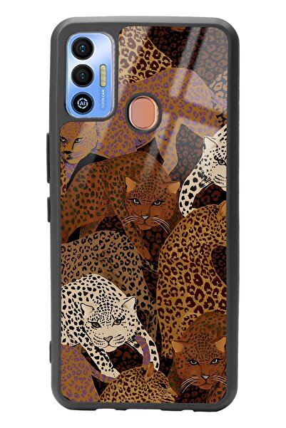 Spoyi Tecno Spark 7t Leoparlar Tasarımlı Glossy Telefon Kılıfı