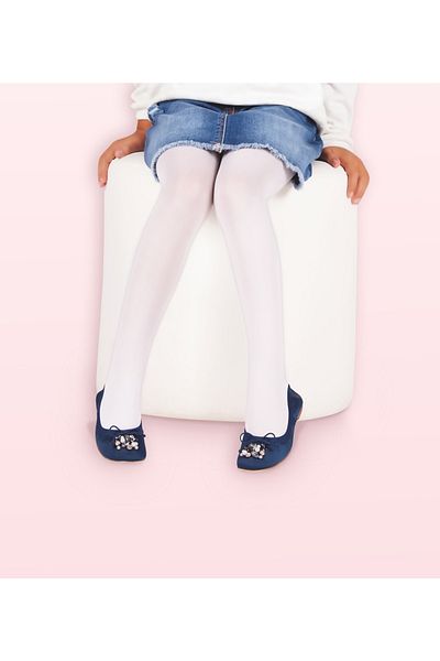 Bonny Silver Odor-Free Pantyhose Girl's White Silver Socks