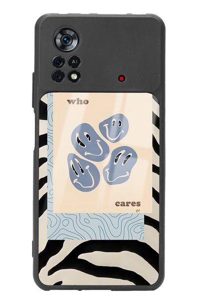 Spoyi حافظة هاتف لامعة بتصميم Poco X4 Pro Zebra Emoji