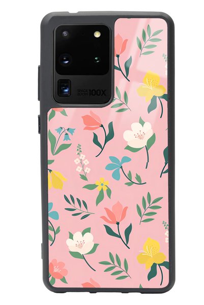 Spoyi Samsung S20 Ultra Pinky Flowers Design Glossy Phone Case