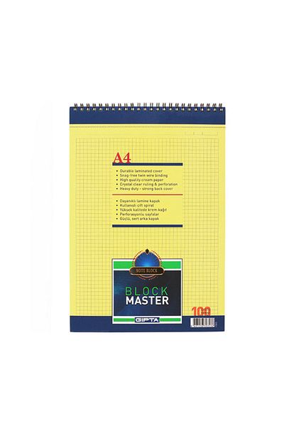 Gıpta غطاء من الورق المقوى الحلزوني من Block Master مقاس A4 100 Yp.squared 1383