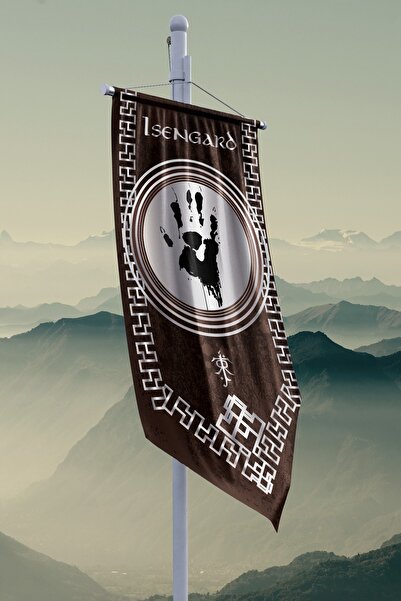 Vagonik Yüzüklerin Efendisi Güç Yüzükleri Isengard Krallığı Flama Bayrak 50x100