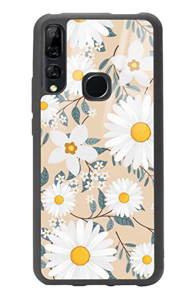 Spoyi Huawei Y9 Prime Büyük Papatya Tasarımlı Glossy Telefon Kılıfı