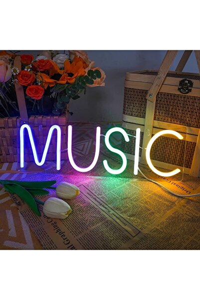 dekoraven Müzik Neon Tabela Neon Yazı Dekoratif Aydınlatma
