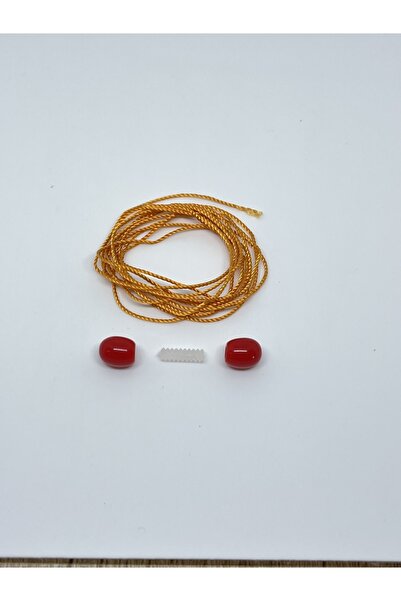 Tesbihci Efendi Kırmızı Mercan Vidalı Klips - Kehribar Kolye Klips Ve Ipi