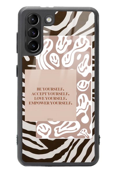 Spoyi Samsung S21 Emoji Zebra Design Glossy Phone Case