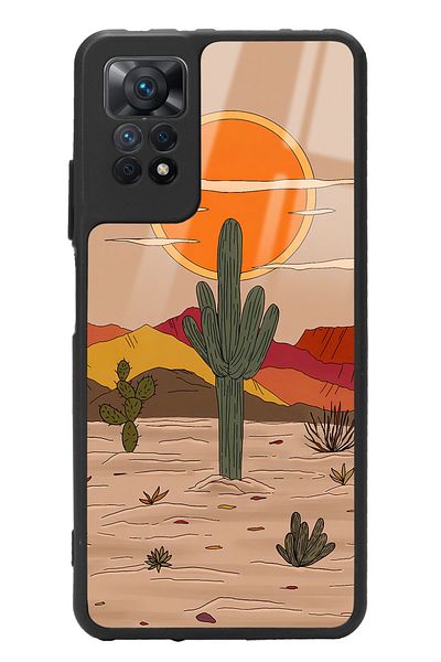 Spoyi حافظة هاتف لامعة لهاتف Xiaomi Redmi Note 11 Pro بتصميم صبار شمسي عتيق