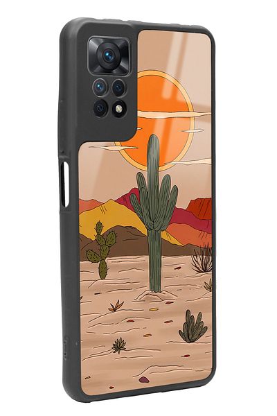 Spoyi حافظة هاتف لامعة لهاتف Xiaomi Redmi Note 11 Pro بتصميم صبار شمسي عتيق
