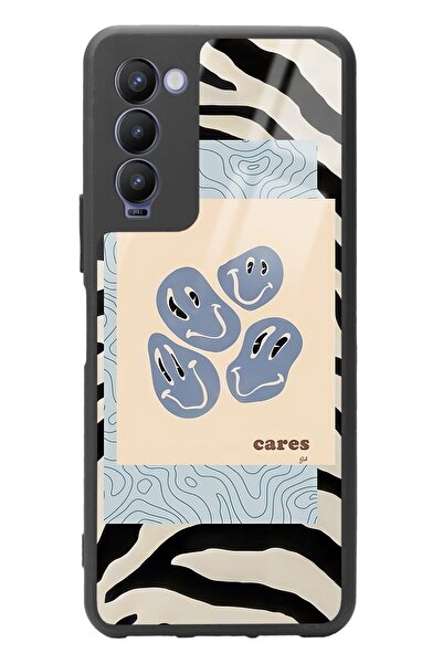 Spoyi Tecno Camon 18 Zebra Emoji Tasarımlı Glossy Telefon Kılıfı