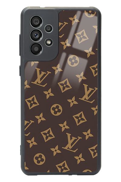 Spoyi Samsung A73 Kahverengi Lv Tasarımlı Glossy Telefon Kılıfı