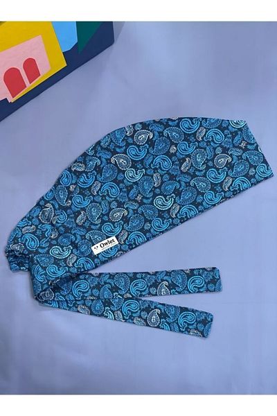 Owlet Medikal Boneta hijab cu model Paisley albastru